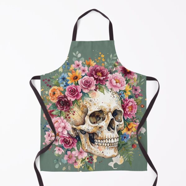 Item preview, Vibrant Watercolor Floral Skull Botanical Flower Crown designed and sold by BreezifyDesignStudio.