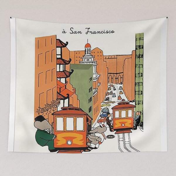Item preview, Vintage City Trolley Illustration Travel designed and sold by pastbarack.