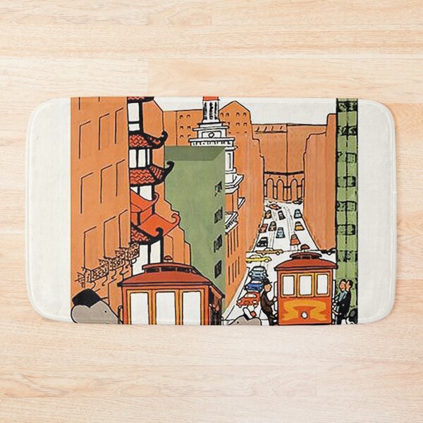 Item preview, Vintage City Trolley Illustration Travel designed and sold by pastbarack.