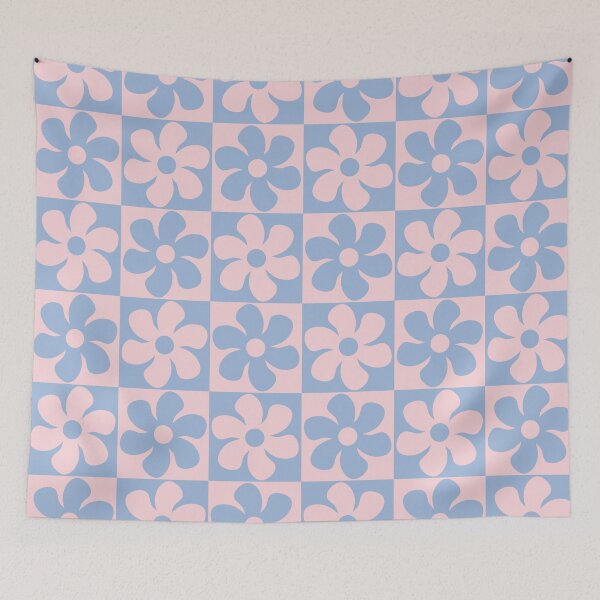 Item preview, Pastel Flowers - Blue and Pink designed and sold by alicraigdesigns.