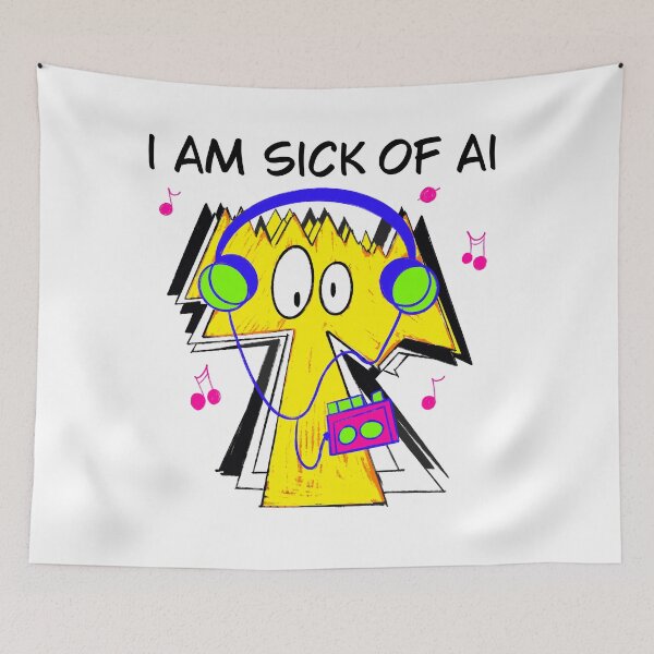 Item preview, I am Sick of AI I 80's I 90's Blue designed and sold by French Papyrus Studio.