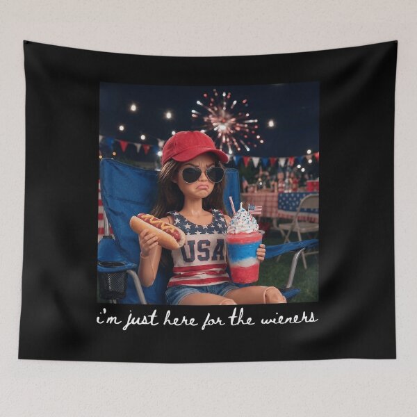 Item preview, I'm Just Here for the Wieners Patriotic Humor designed and sold by ACozyChaos.