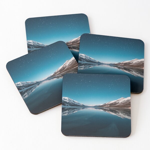 Item preview, Crystal-Clear Frozen Lake Reflecting Snowy Mountains and Stars designed and sold by StudioForge.