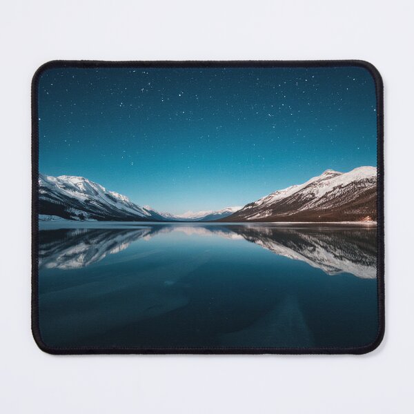 Item preview, Crystal-Clear Frozen Lake Reflecting Snowy Mountains and Stars designed and sold by StudioForge.
