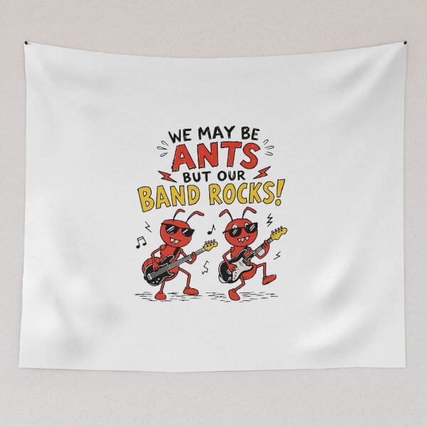 Item preview, Funny Ant Band Rocks T-Shirt | Cartoon Rock Ant Musicians Gift for Music Lovers designed and sold by Popstudio85.