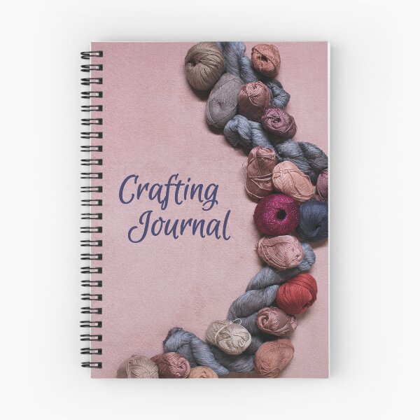 Item preview, Crafting Journal in pink for knitting and crochet projects designed and sold by patternsbymira.