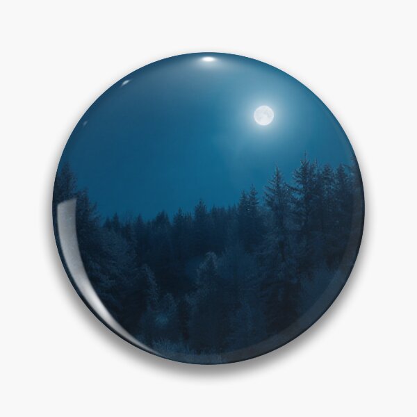 Item preview, Frost-Covered Pine Forest Glowing Under a Full Moon designed and sold by StudioForge.