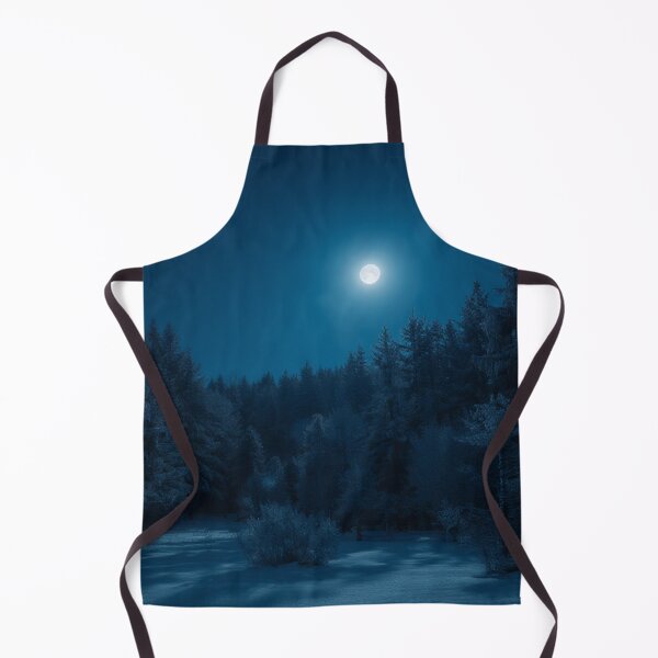 Item preview, Frost-Covered Pine Forest Glowing Under a Full Moon designed and sold by StudioForge.