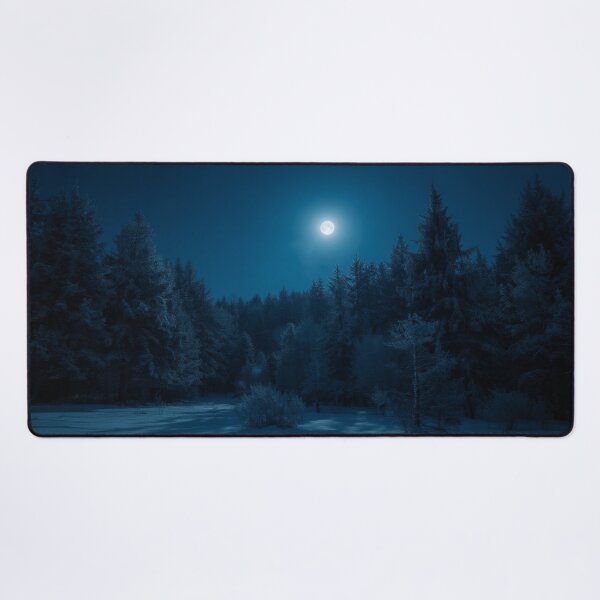 Item preview, Frost-Covered Pine Forest Glowing Under a Full Moon designed and sold by StudioForge.