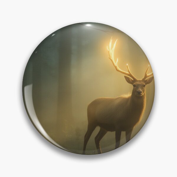 Item preview, Forest Spirit Stag with Glowing Antlers in a Misty Forest designed and sold by StudioForge.
