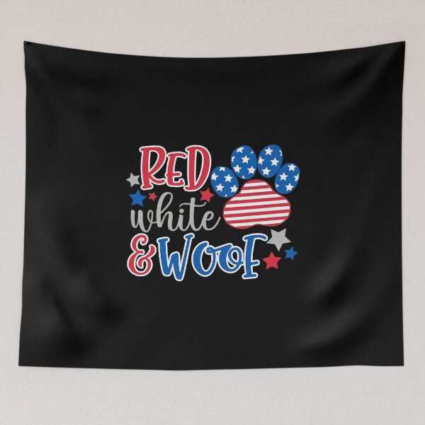 Item preview, Red White & Woof Patriotic Dog Paw Print Design designed and sold by SoyLamderma.