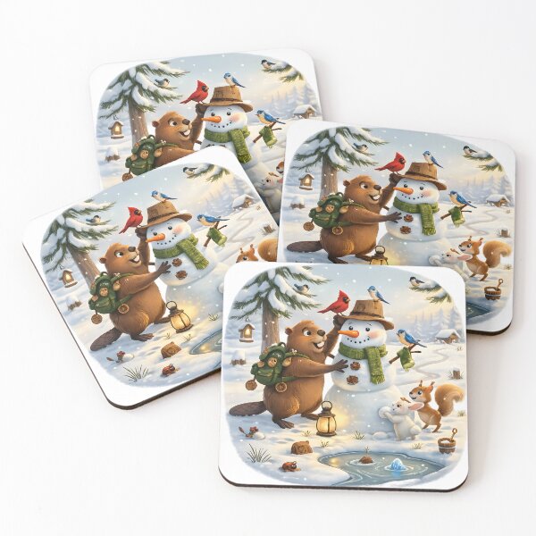 Item preview, Happy Beaver Adventures – Building the Woodland Snowman designed and sold by Clothes With Smiling Animals Walt Gral.