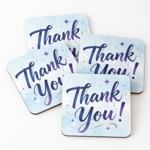 Item preview, Thank you card (Blue) designed and sold by bubblyrainbow.