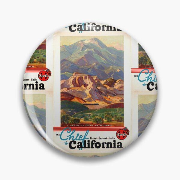 Item preview, Vintage Travel Poster | The Chief Train to California | Santa Fe Railway Art | Cajon Pass Landscape | 1920s Art Deco Style designed and sold by artofuniverse.