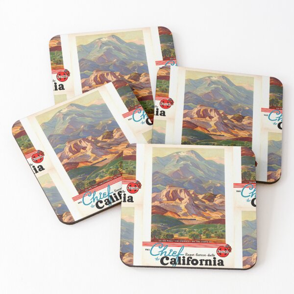 Item preview, Vintage Travel Poster | The Chief Train to California | Santa Fe Railway Art | Cajon Pass Landscape | 1920s Art Deco Style designed and sold by artofuniverse.