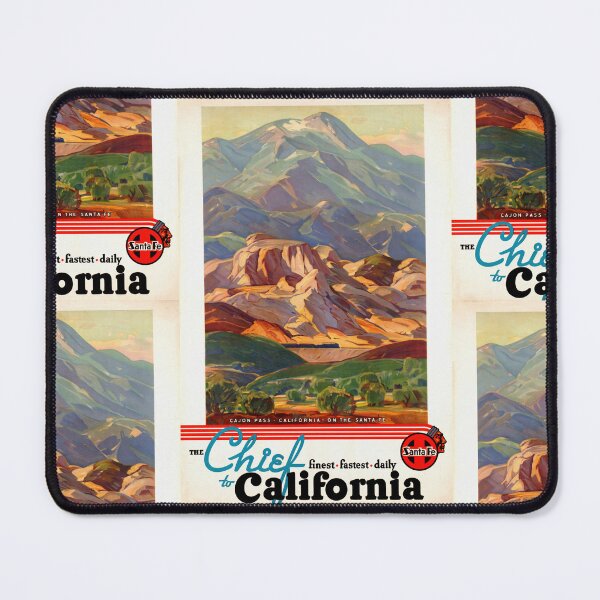 Item preview, Vintage Travel Poster | The Chief Train to California | Santa Fe Railway Art | Cajon Pass Landscape | 1920s Art Deco Style designed and sold by artofuniverse.