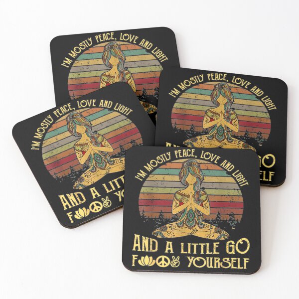 Item preview, I'm Mostly Peace Love and Light Funny Yoga designed and sold by ACozyChaos.