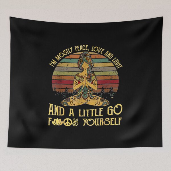 Item preview, I'm Mostly Peace Love and Light Funny Yoga designed and sold by ACozyChaos.
