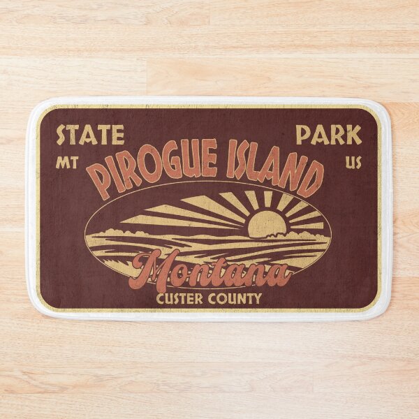 Item preview, Pirogue Island State Park, Custer County, Montana, badge design designed and sold by Wanderful-roads.