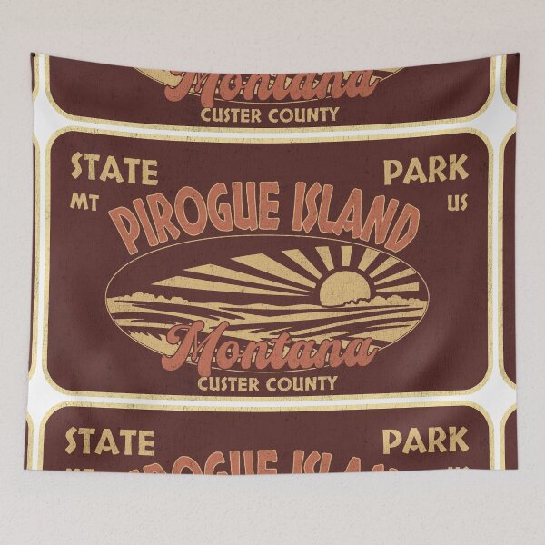 Item preview, Pirogue Island State Park, Custer County, Montana, badge design designed and sold by Wanderful-roads.