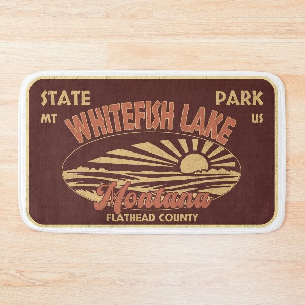 Item preview, Whitefish Lake State Park, Flathead County, Montana, badge design designed and sold by Wanderful-roads.