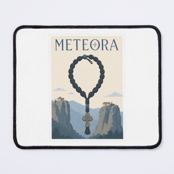 Item preview, Meteora Orthodox Prayer Rope Travel Poster designed and sold by Beyond Destinations.