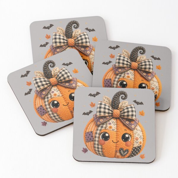Item preview, Cute Patchwork Pumpkin | Farmhouse Autumn & Halloween Art designed and sold by DecoVibe.