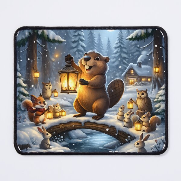 Item preview, Happy Beaver Adventures – Winter Lantern Festival designed and sold by Clothes With Smiling Animals Walt Gral.
