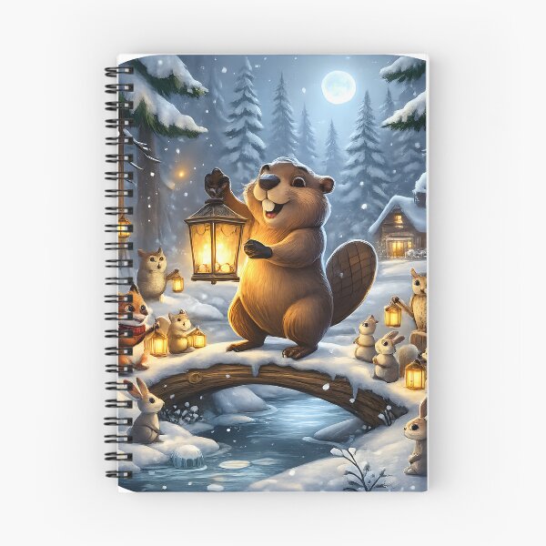 Item preview, Happy Beaver Adventures – Winter Lantern Festival designed and sold by Clothes With Smiling Animals Walt Gral.