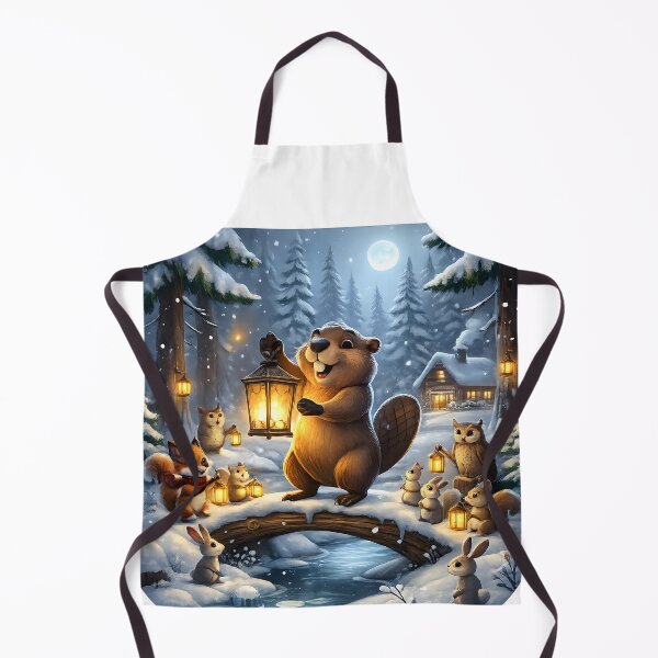 Item preview, Happy Beaver Adventures – Winter Lantern Festival designed and sold by Clothes With Smiling Animals Walt Gral.