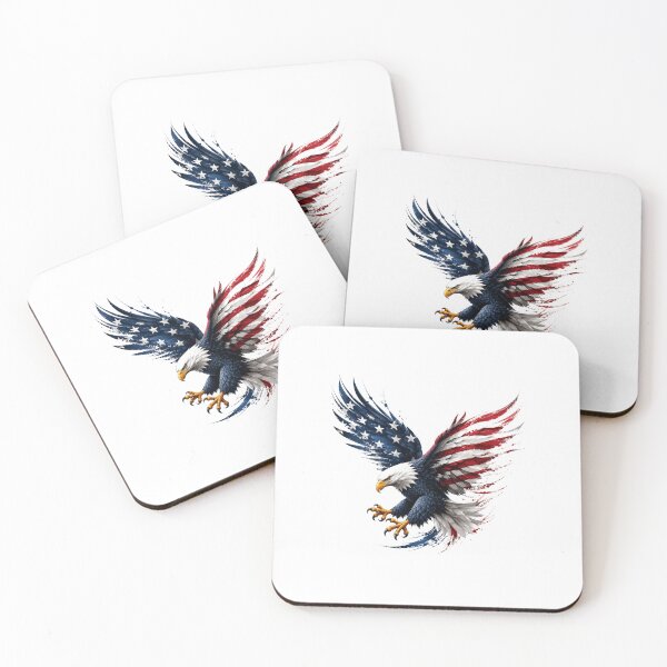 Item preview, Soaring American Bald Eagle with American Flag designed and sold by Combat Skies.