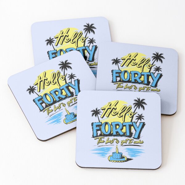 Item preview, Hello Forty Tropical Summer Beach 40th Birthday Vacation Celebration Design designed and sold by illeN-Art-World.