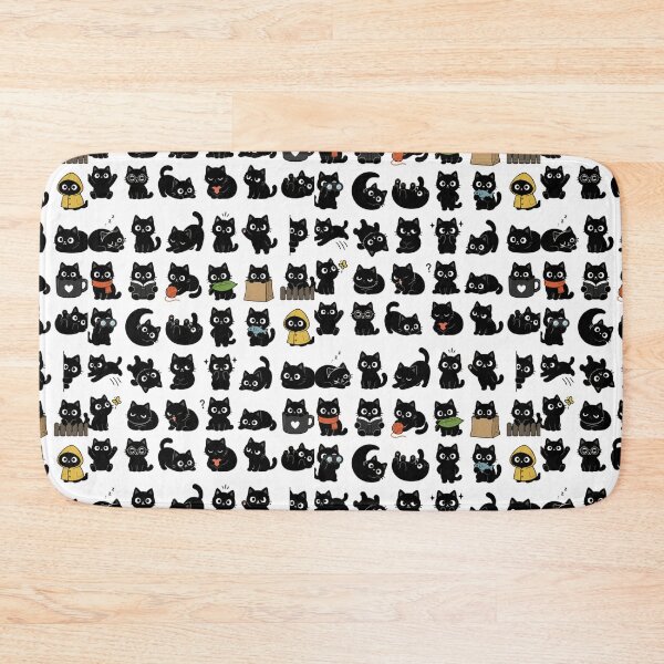 Item preview, Cute Black Cat Kawaii Sticker Pack | Minimalist Cat Clipart Collection designed and sold by Bekado.