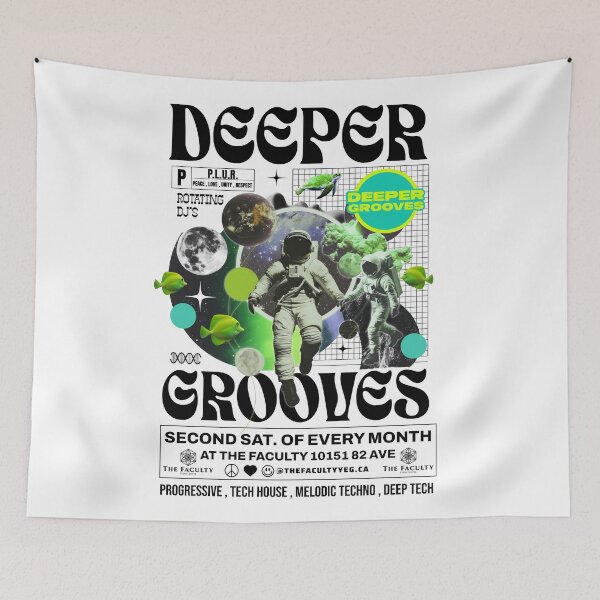 Item preview, DEEPER GROOVES - Zero G Life (Black) designed and sold by Discothreadz.