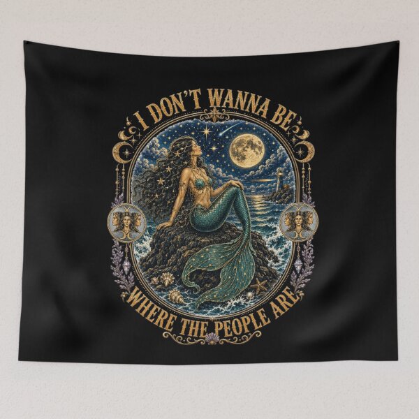 Item preview, I Don't Wanna Be Where The People are Gothic Mermaid designed and sold by MaskedTarget.