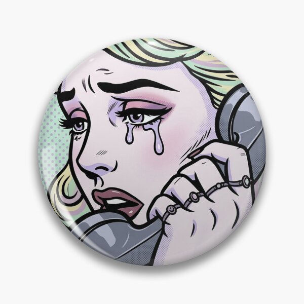 Item preview, Lágrimas retro: Una obra de arte pop: Chica llorando por teléfono - edición pastel goth designed and sold by TrezeTreze.
