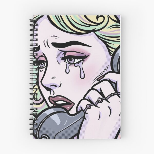 Item preview, Retro Tears: A Pop Artwork Crying Girl on the Phone - pastel goth edit designed and sold by TrezeTreze.