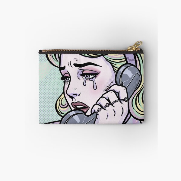 Item preview, Retro Tears: A Pop Artwork Crying Girl on the Phone - pastel goth edit designed and sold by TrezeTreze.