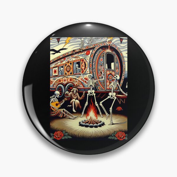 Item preview, Skeletons Dancing Around Campfire Gypsy Caravan designed and sold by Azra Travančić.