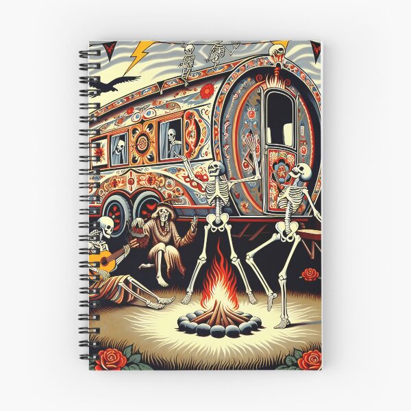 Item preview, Skeletons Dancing Around Campfire Gypsy Caravan designed and sold by Azra Travančić.