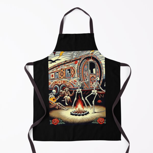 Item preview, Skeletons Dancing Around Campfire Gypsy Caravan designed and sold by Azra Travančić.