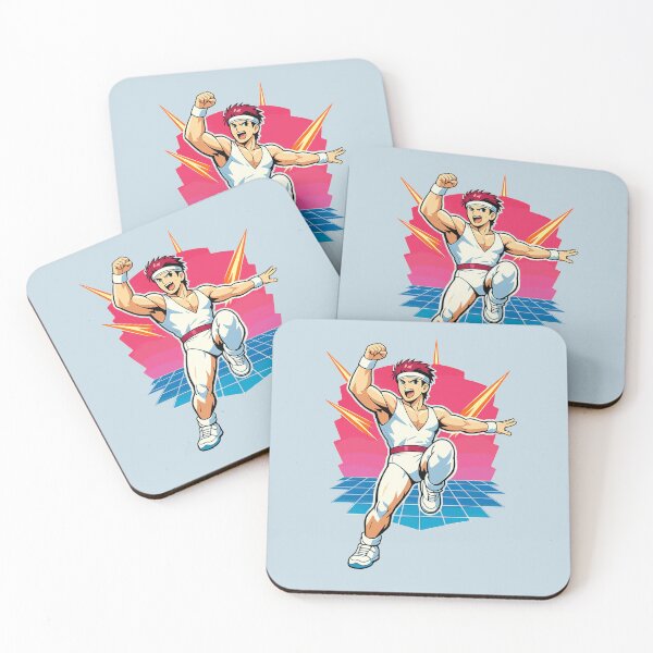 Item preview, Retrowave Anime Aerobic Power Strike Gentleman designed and sold by KungPowUnicorn.