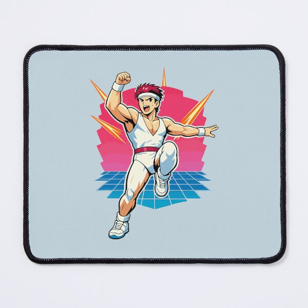 Item preview, Retrowave Anime Aerobic Power Strike Gentleman designed and sold by KungPowUnicorn.