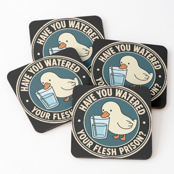Item preview, Have You Watered Your Flesh Prison Funny Duck Hydration Meme designed and sold by TavellynArt.