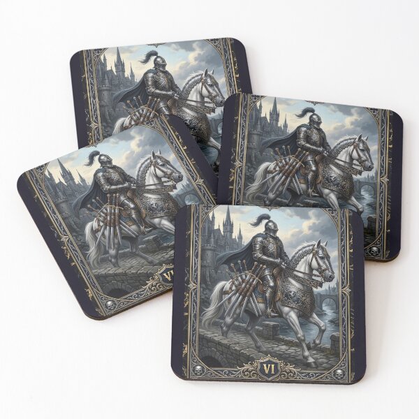 Item preview, Six of Steels - tarot card designed and sold by Studio77-Gothic.