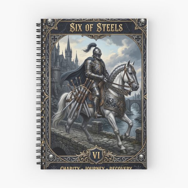 Item preview, Six of Steels - tarot card designed and sold by Studio77-Gothic.