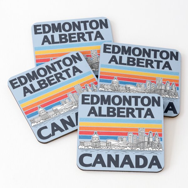 Item preview, Edmonton Canada Minimalist Skyline Retro Colors designed and sold by HowToCanadian.