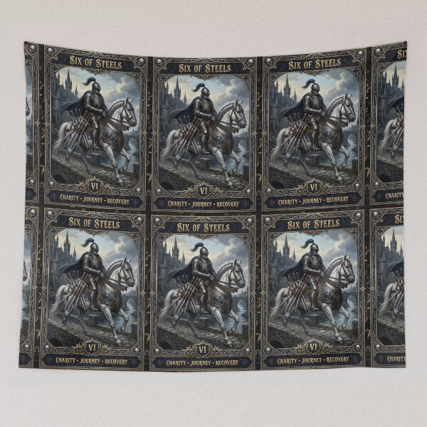 Item preview, Six of Steels - tarot card designed and sold by Studio77-Gothic.