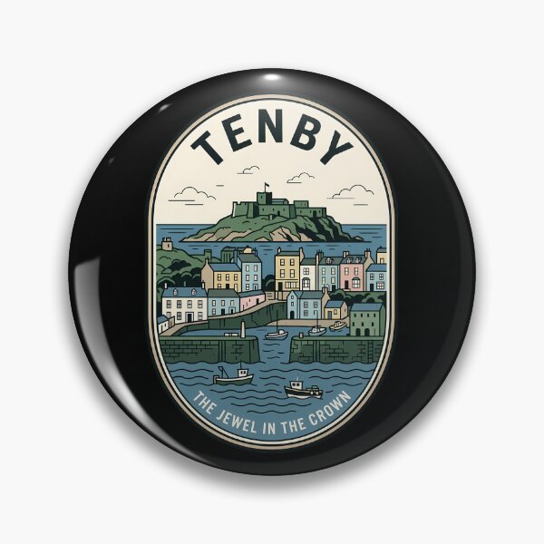 Item preview, Tenby Wales Vintage Travel Emblem Harbor Scene designed and sold by k3rstman1.