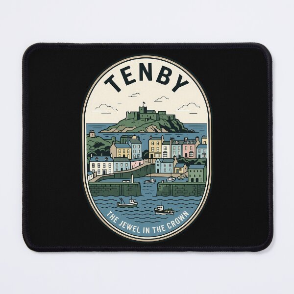 Item preview, Tenby Wales Vintage Travel Emblem Harbor Scene designed and sold by k3rstman1.